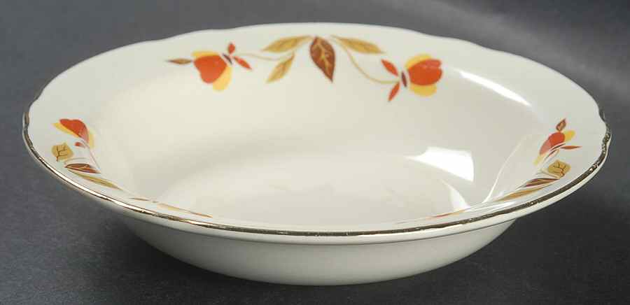 Autumn Leaf Rim Fruit/Dessert (Sauce) Bowl by Hall-1