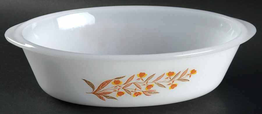 Autumn Leaf 1 Quart Glassware Casserole No Lid by Hall-1
