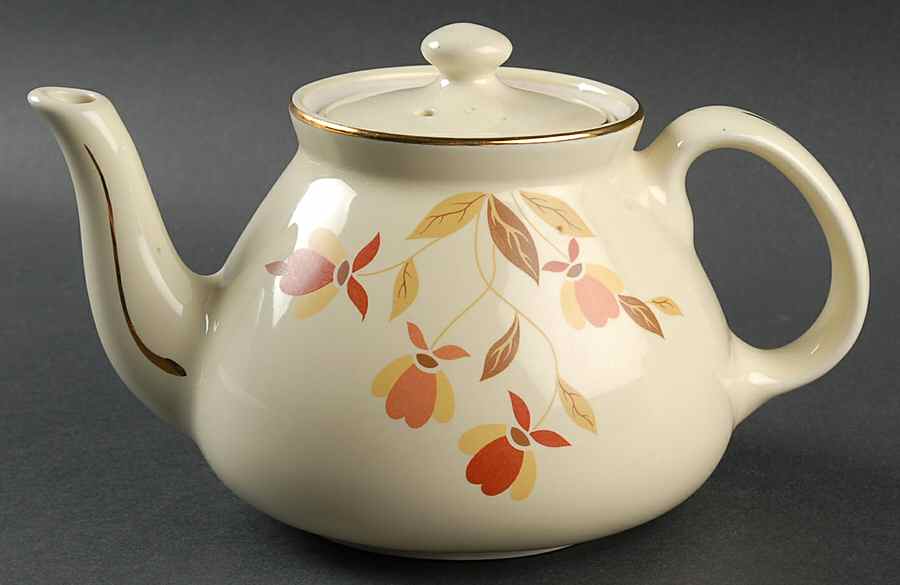 Autumn Leaf 1-4 Cup Mini New York Teapot & Lid by Hall-1