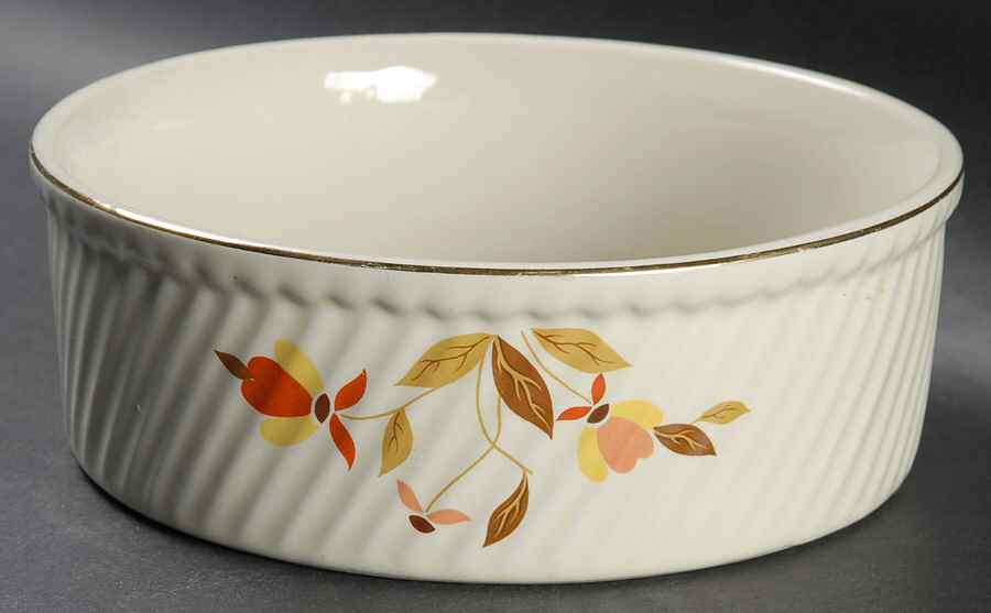 Autumn Leaf 7" Round 3 Pint French Baker by Hall-1