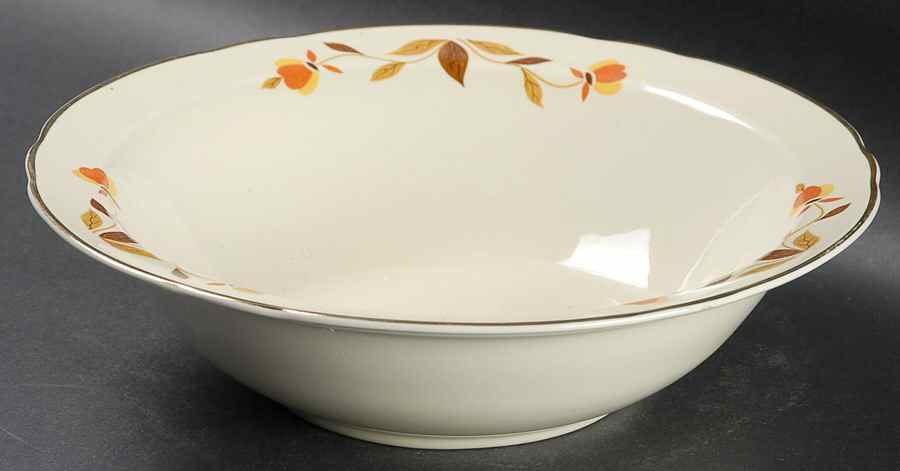 Autumn Leaf 9" Ruffled D Round Vegetable Bowl by Hall-1