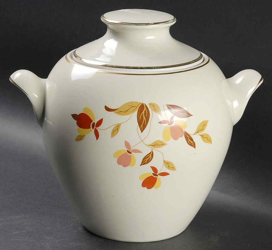 Autumn Leaf Zeisel Style Cookie Jar & Lid by Hall-1