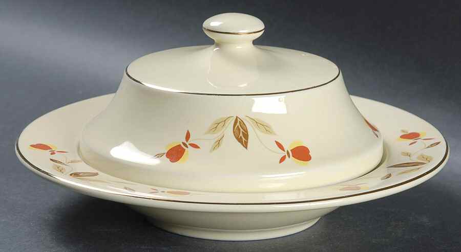 Autumn Leaf 60th Anniversary Ltd Edition Round Covered Butter by Hall-1