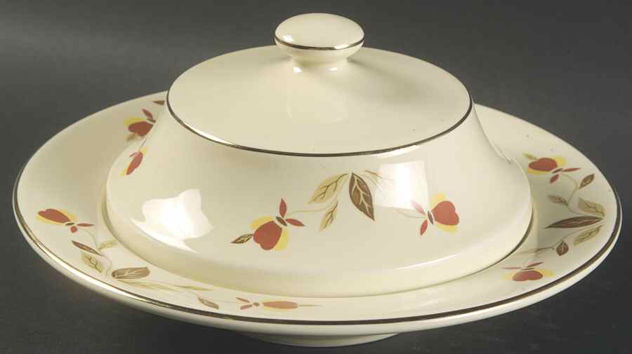Autumn Leaf 1994 Limited Edition Round Covered Butter by Hall-1