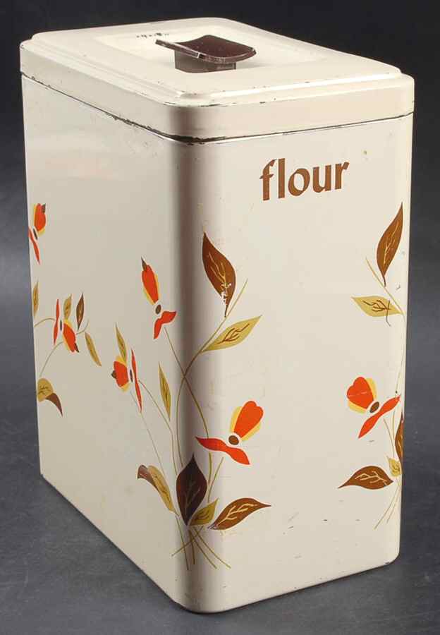 Autumn Leaf Metal Flour Canister & Lid by Hall-1