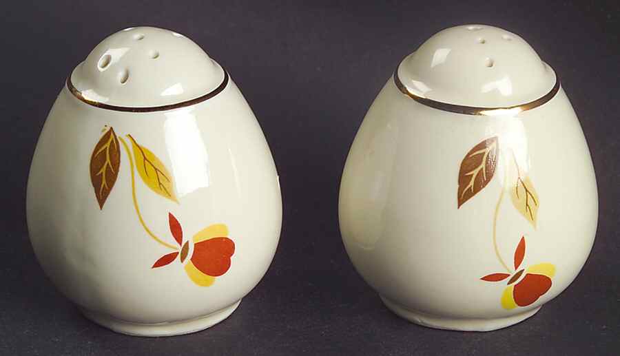 Autumn Leaf Condiment Set, Salt & Pepper Set by Hall-1