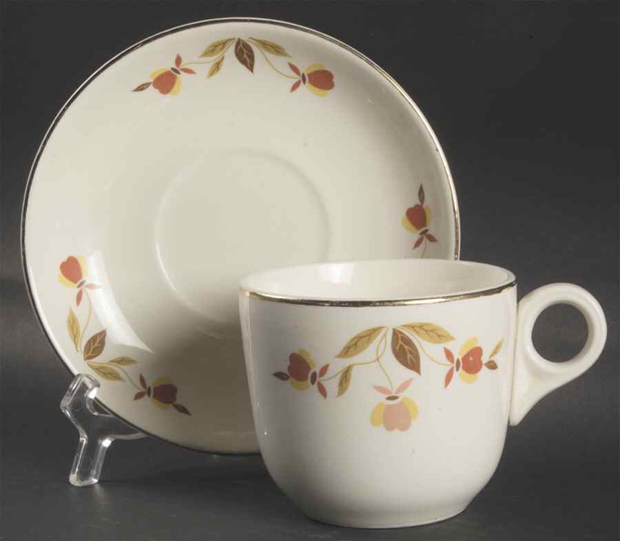 Autumn Leaf St Denis Cup & Saucer Set by Hall-1