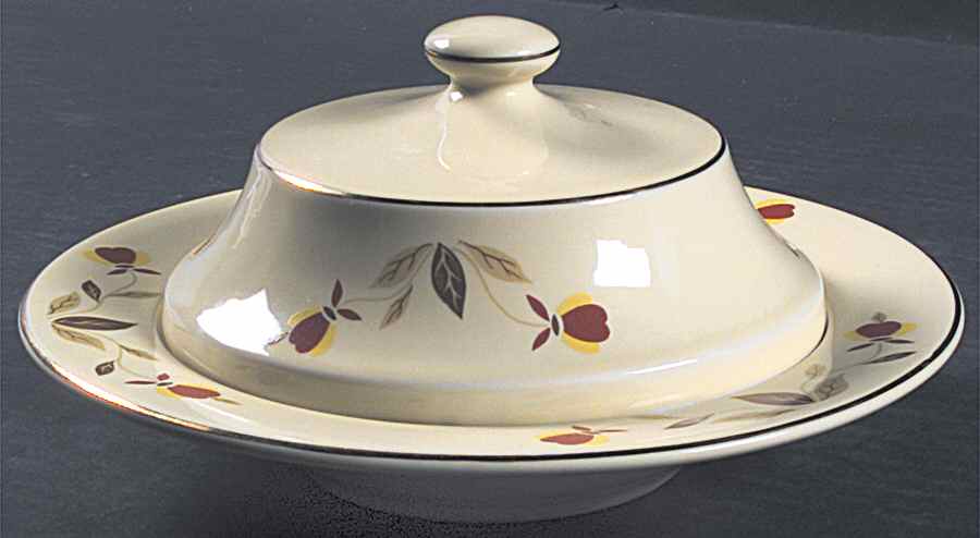 Autumn Leaf 1995 Limited Edition Round Covered Butter by Hall-1