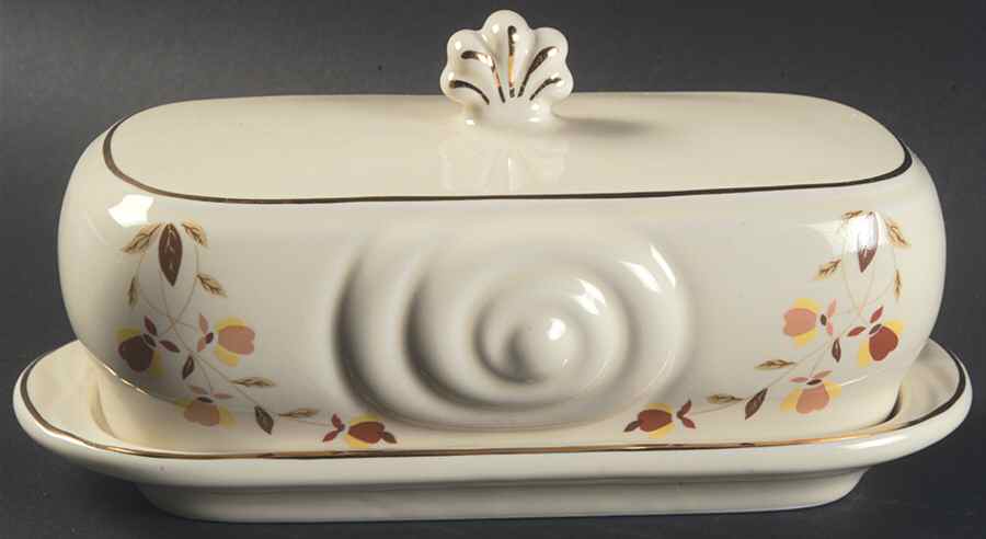 Autumn Leaf Nautilus 1/4 Lb Covered Butter by Hall-1