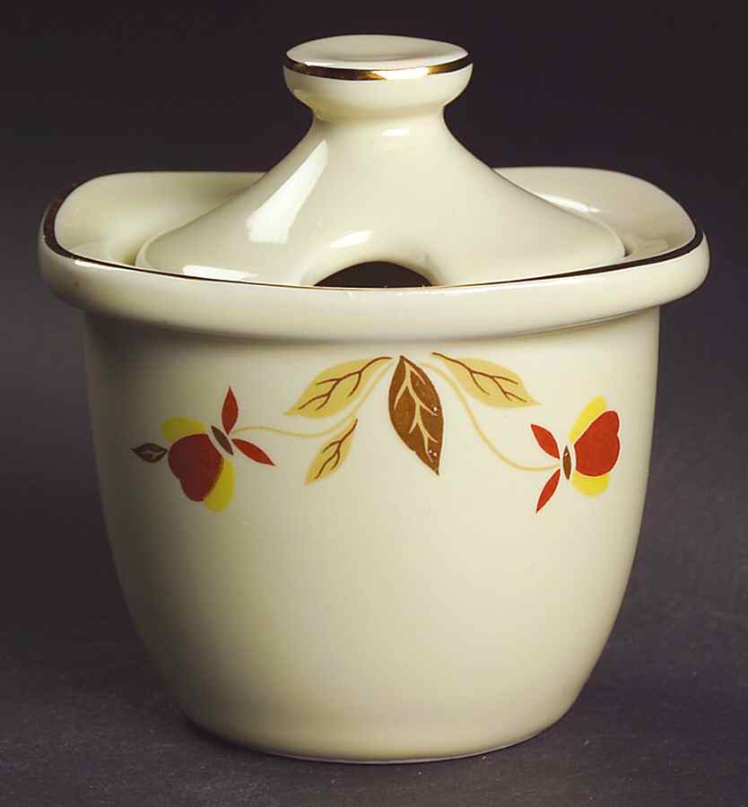 Autumn Leaf Mustard with Lid Condiment Set by Hall-1