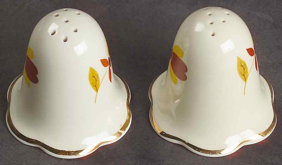 Autumn Leaf Ruffled D Salt and Pepper Set by Hall-1