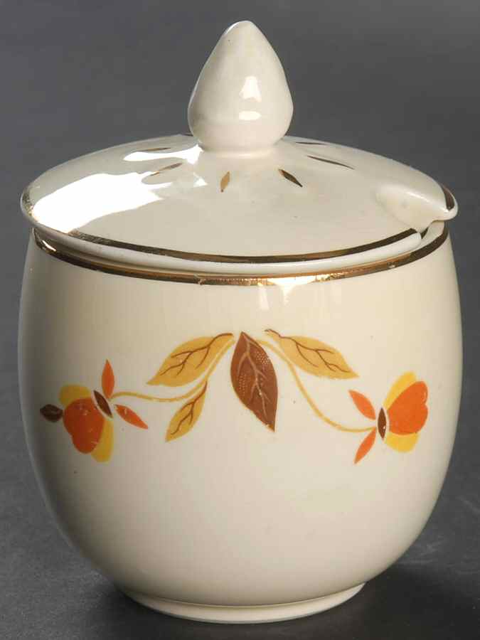 Autumn Leaf Mustard Jar & Lid by Hall-1