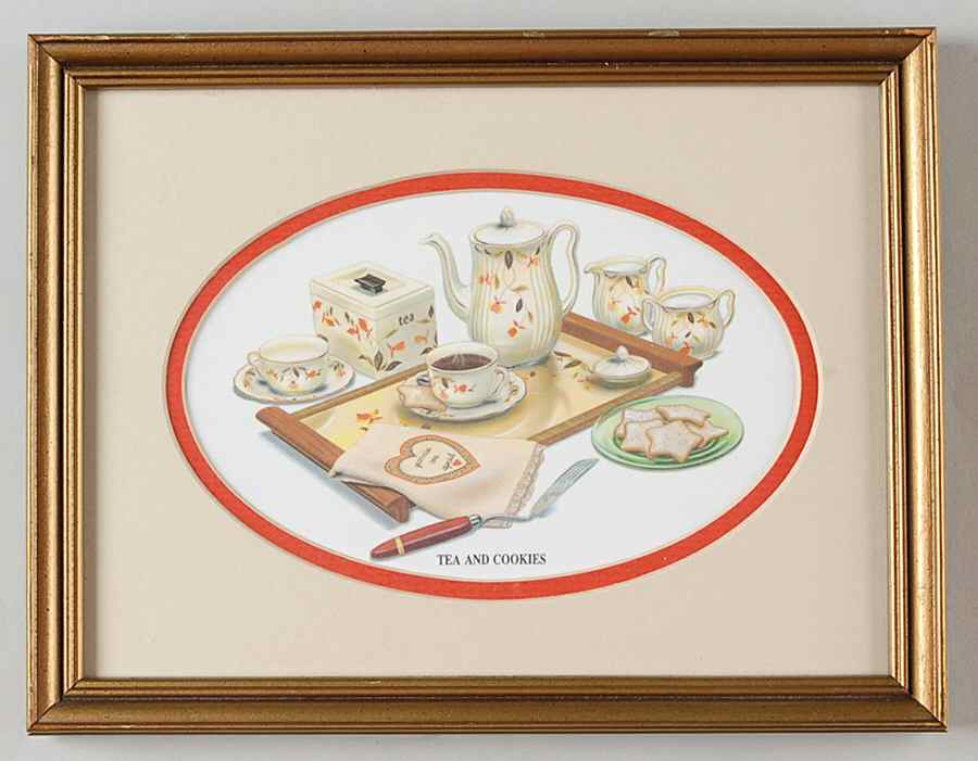 Autumn Leaf Framed "Tea and Cookies" Print by Hall-1
