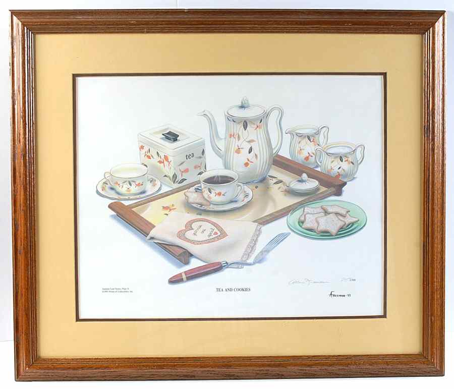 Autumn Leaf Framed "Tea and Cookies" Print by Hall-1