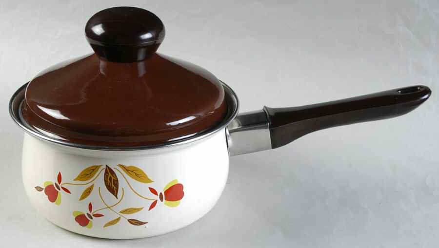 Autumn Leaf 1.5 Quart Metal Covered Saucepan by Hall-1