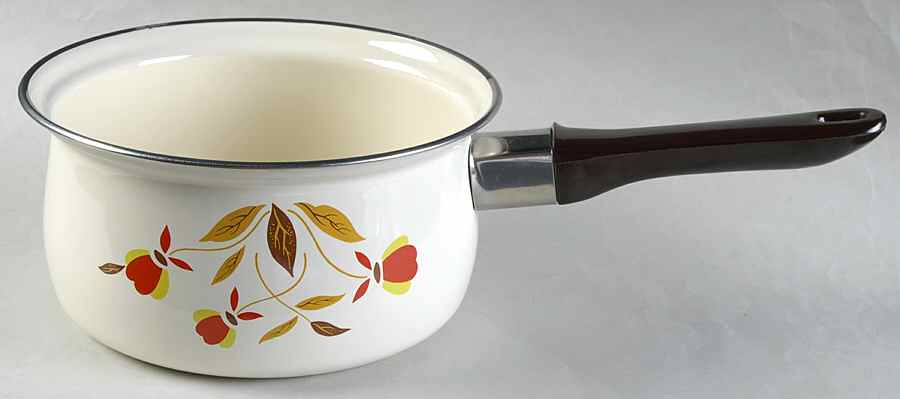 Autumn Leaf 2 Quart Metal Covered Saucepan, No Lid by Hall-1