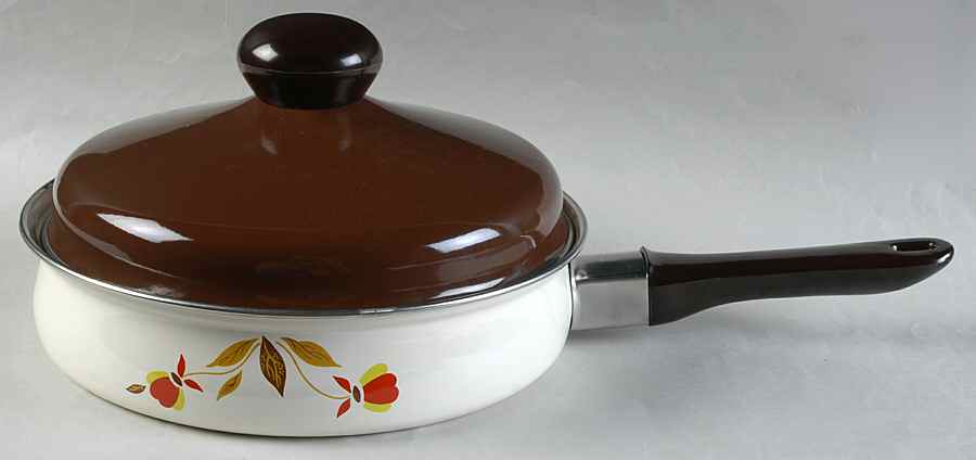 Autumn Leaf 9" Metal Skillet & Lid by Hall-1
