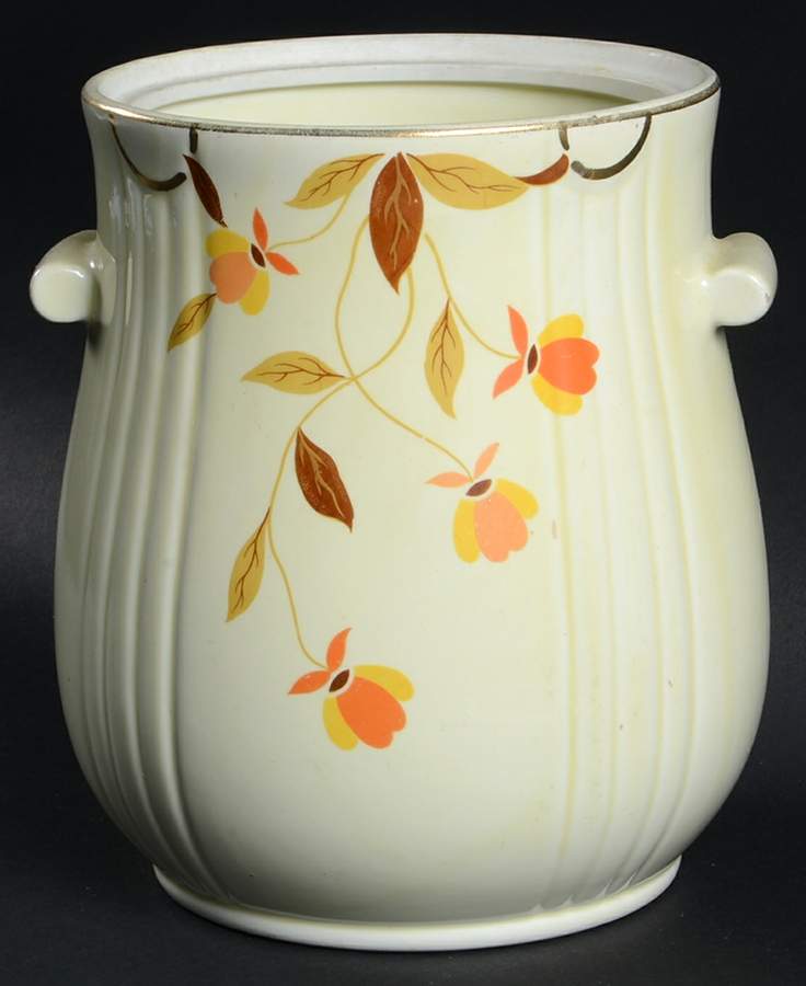 Autumn Leaf Left Decal Rayed Cookie Jar No Lid by Hall-1