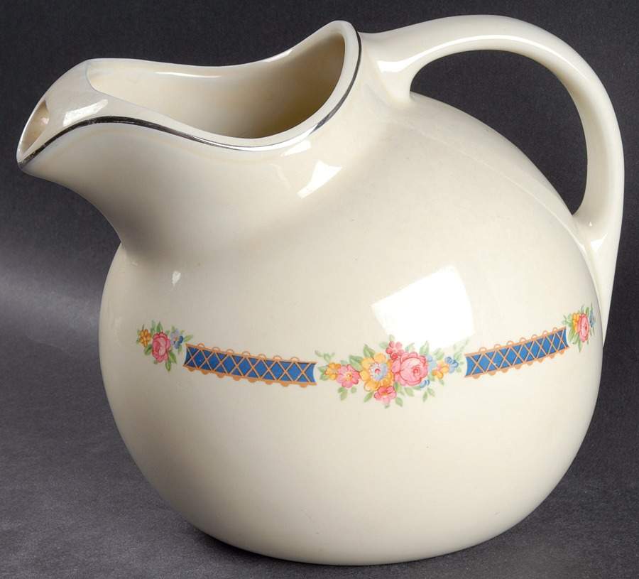 Blue Bouquet (Platinum Trim) 80 Oz #3 Ball Jug with Ice Lip by Hall-1