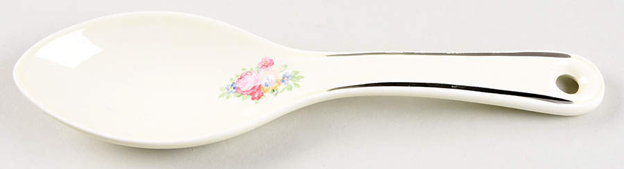 Blue Bouquet (Platinum Trim) Large Ceramic Spoon by Hall-1
