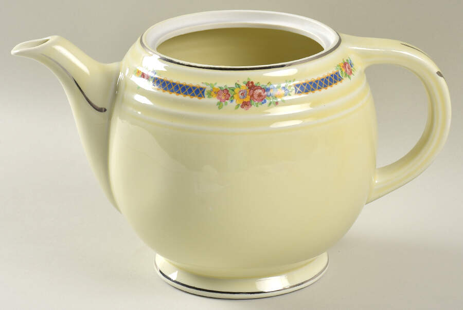 Blue Bouquet (Platinum Trim) Five Band Coffee Pot No Lid by Hall-1