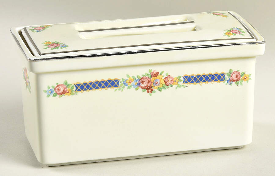 Blue Bouquet (Platinum Trim) Rectangular Leftover by Hall-1