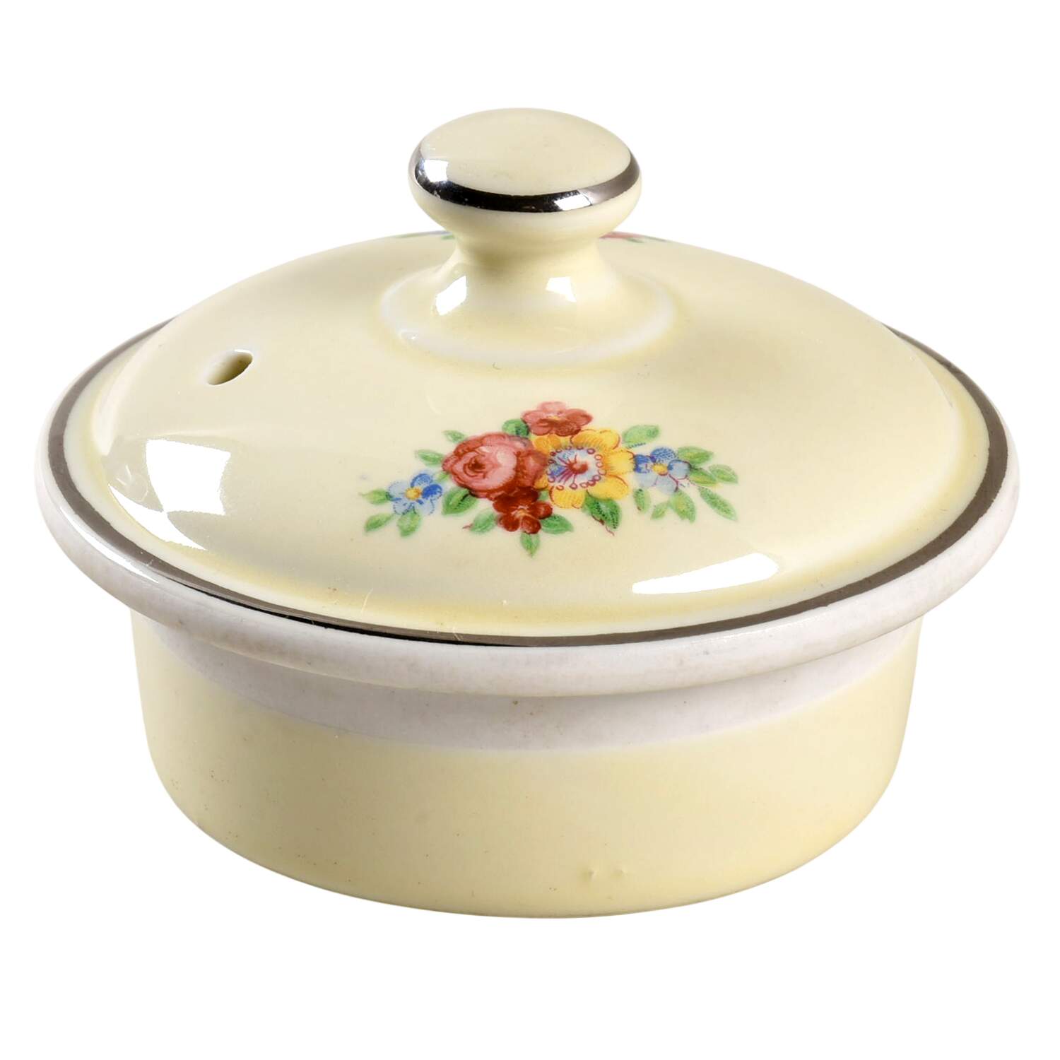 Blue Bouquet (Platinum Trim) Lid for Boston Teapot by Hall-1