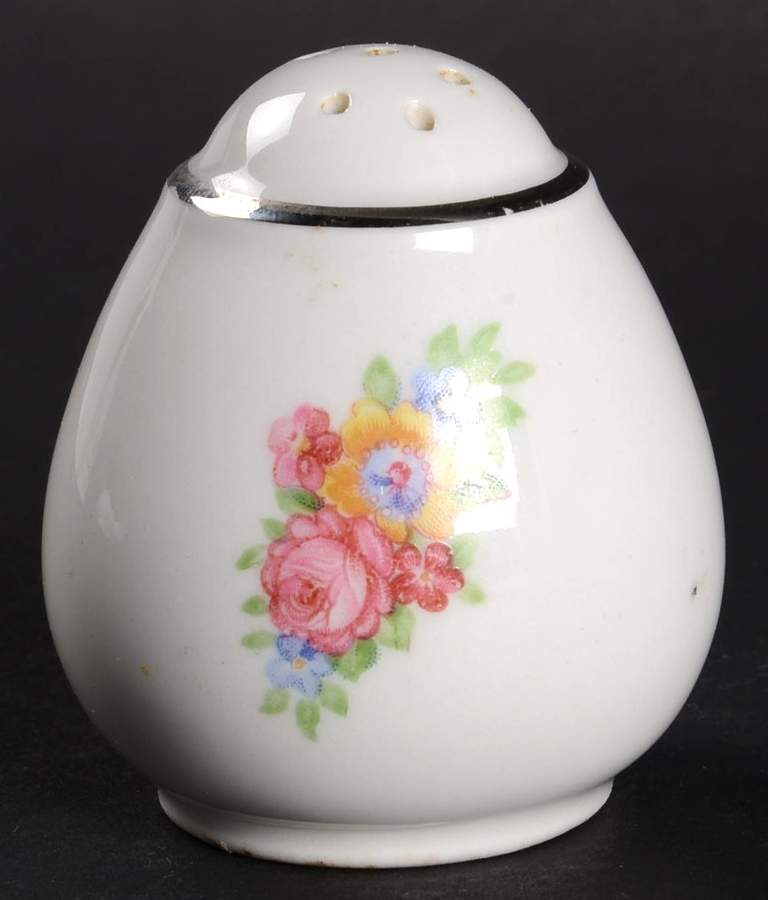 Blue Bouquet (Platinum Trim) Teardrop Shape Salt Shaker by Hall-1