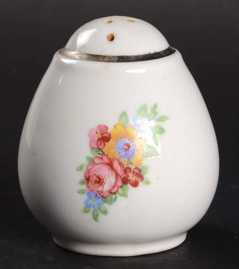Blue Bouquet (Platinum Trim) Teardrop Shape Pepper Shaker by Hall-1