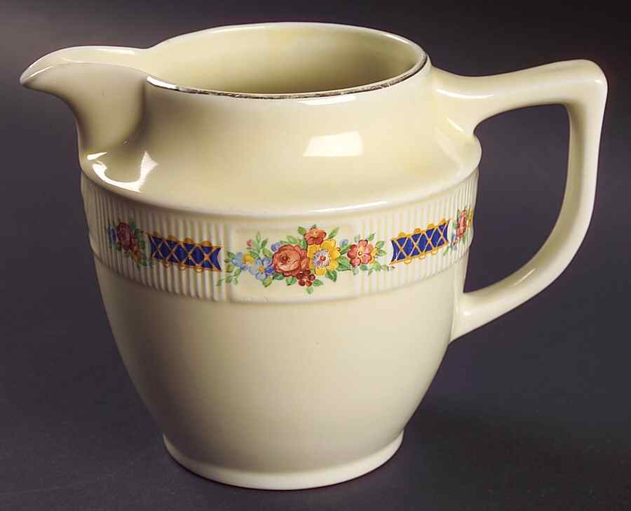 Blue Bouquet (Platinum Trim) 24 Oz Medallion Jug #3 by Hall-1