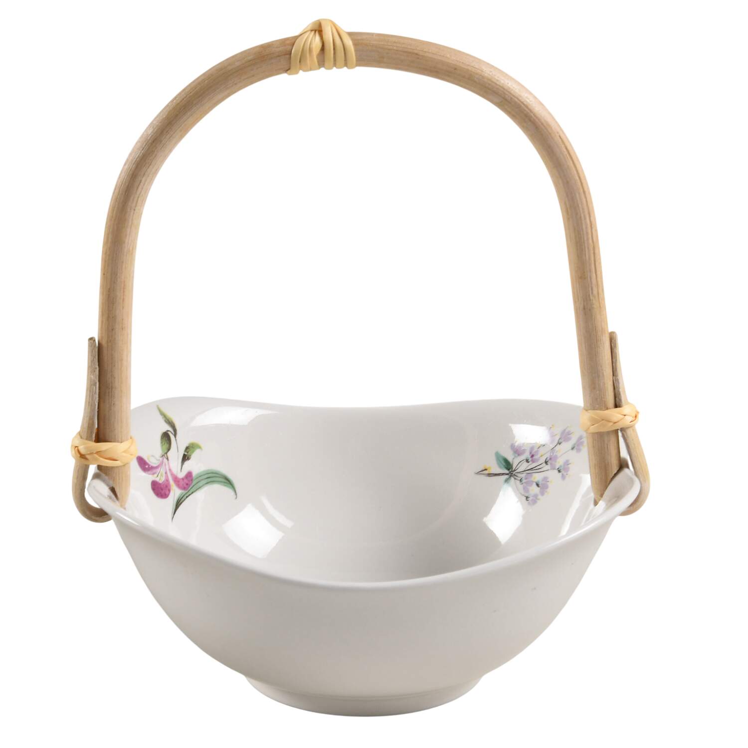Bouquet 7''-7 1/4'' Basket W/Bamboo Handle HC by Hall-1