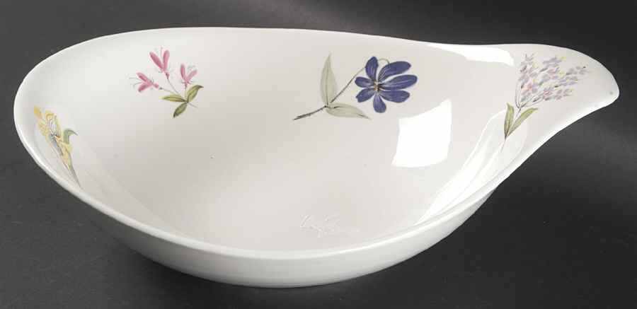 Bouquet 11" Lugged Oval Baker/Vegetable Bowl by Hall-1