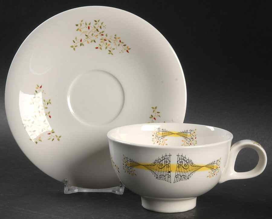 Buckingham Footed Cup & Saucer Set by Hall-1