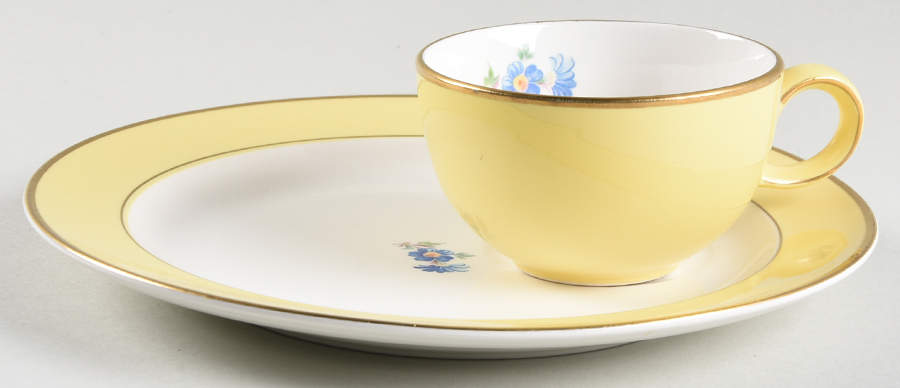 Buttercup No 1 Tea Set (Smooth) Snack Plate & Cup Set by Hall-1