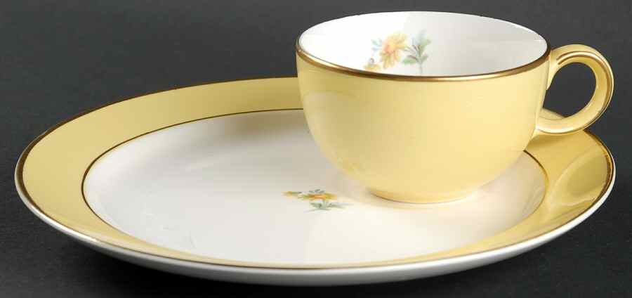Buttercup No 1 Tea Set (Smooth) Snack Plate & Cup Set by Hall-1