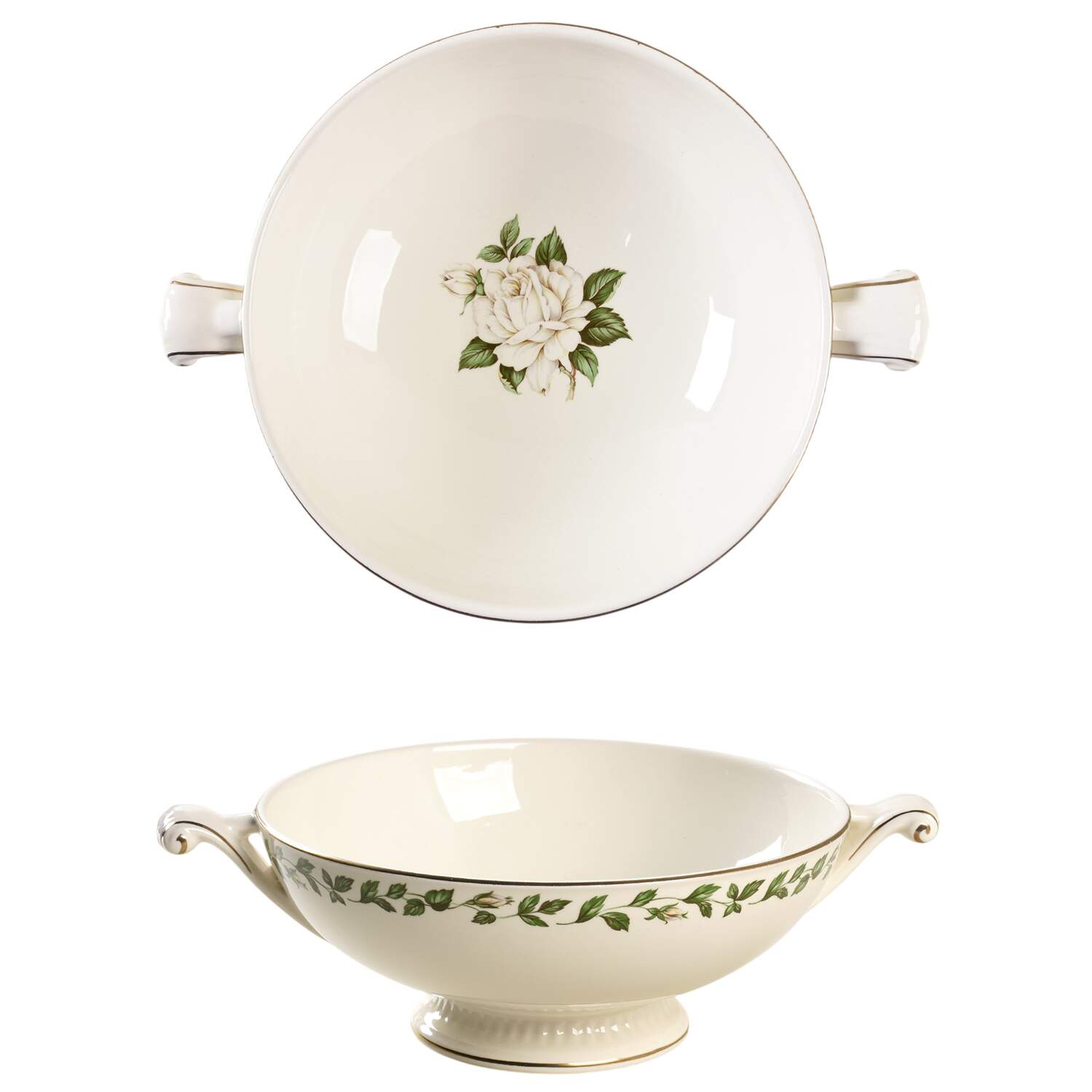 Cameo Rose Round Vegetable No Lid by Hall-1