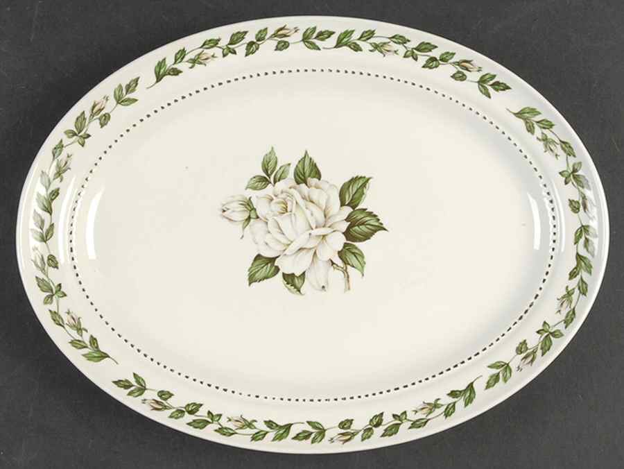 Cameo Rose 11" Oval Serving Platter by Hall-1