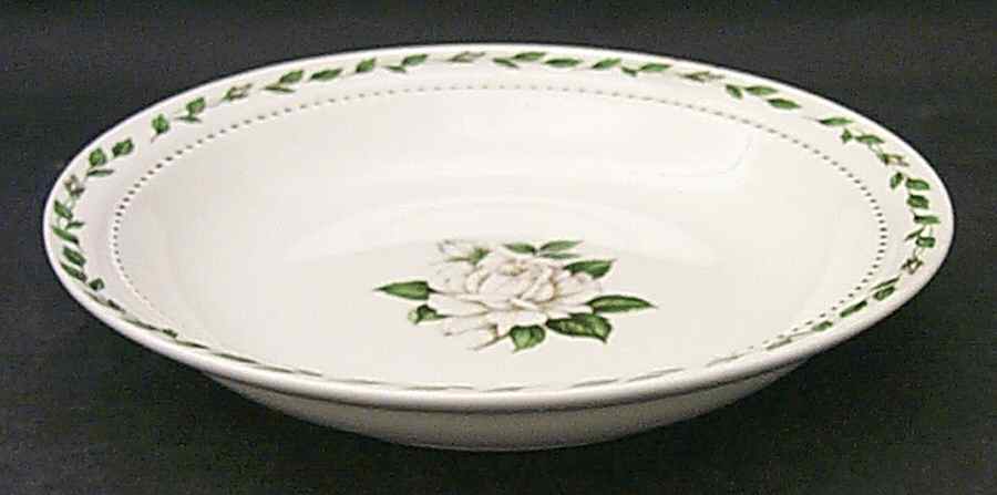 Cameo Rose Rim Soup Bowl by Hall-1