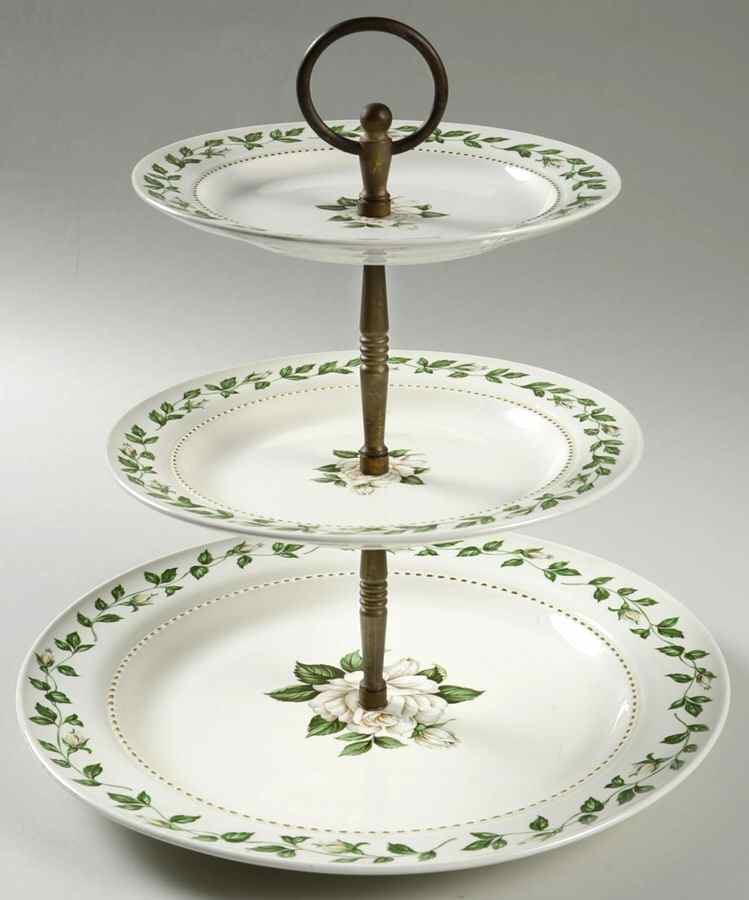 Cameo Rose 3 Tiered Serving Tray (DPM1,SPM1,BBM1) by Hall-1
