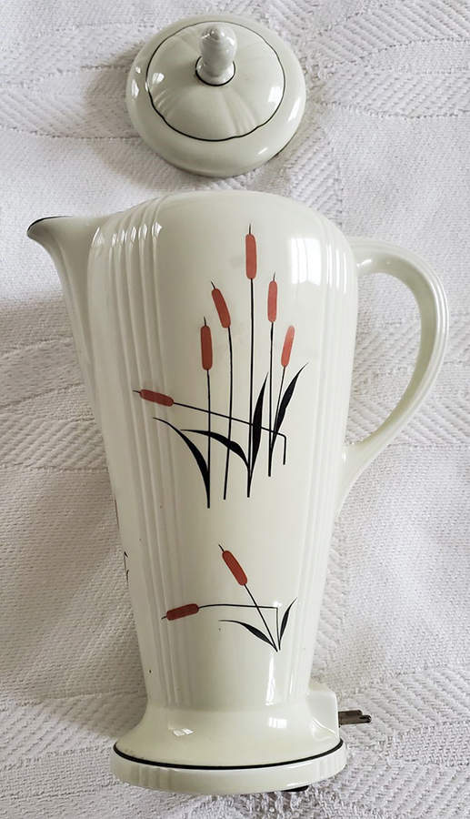 Cattail Electric Percolator & Lid No Cord No Drip by Hall-1