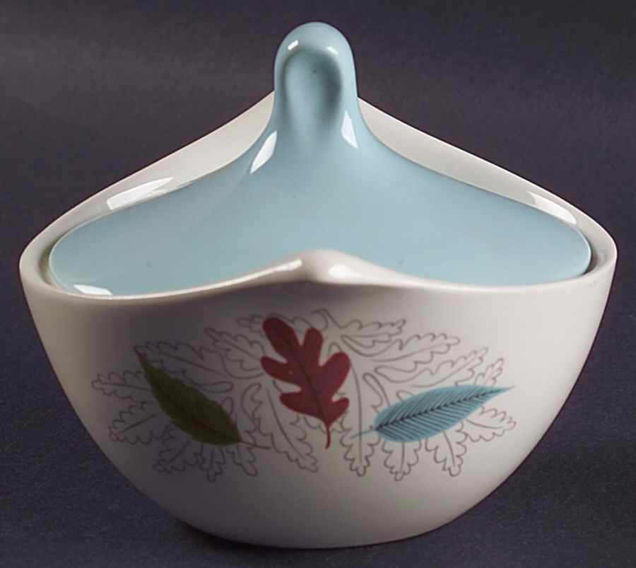 Century Fern Sugar Bowl & Lid by Hall-1