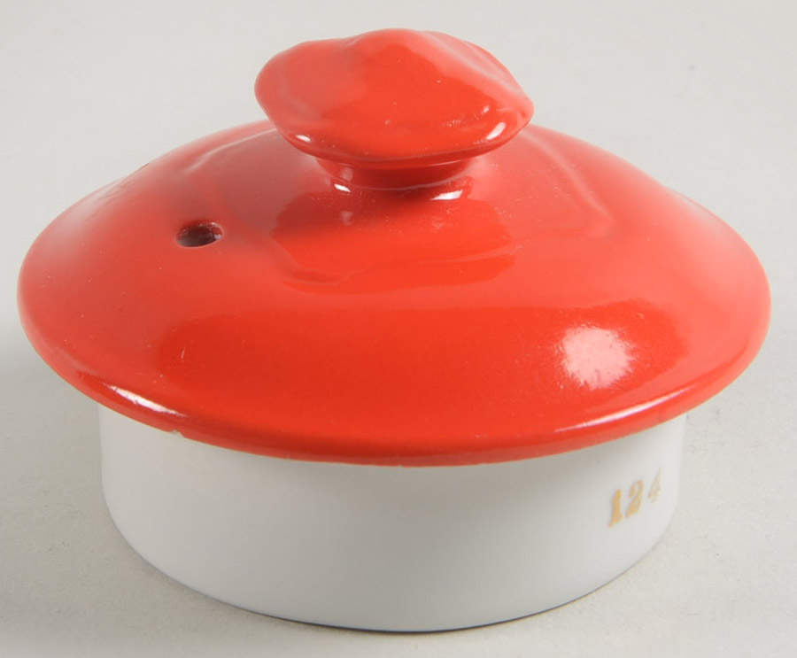 Chinese Red Lid for Baltimore Teapot by Hall-1