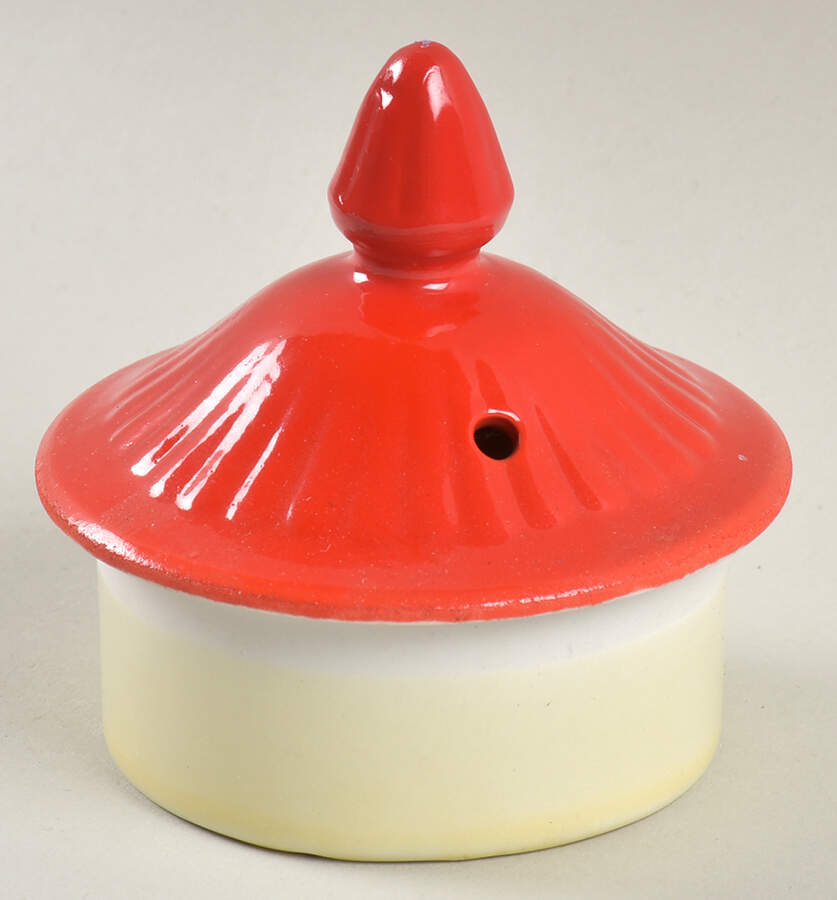 Chinese Red Lid for Los Angeles Teapot by Hall-1