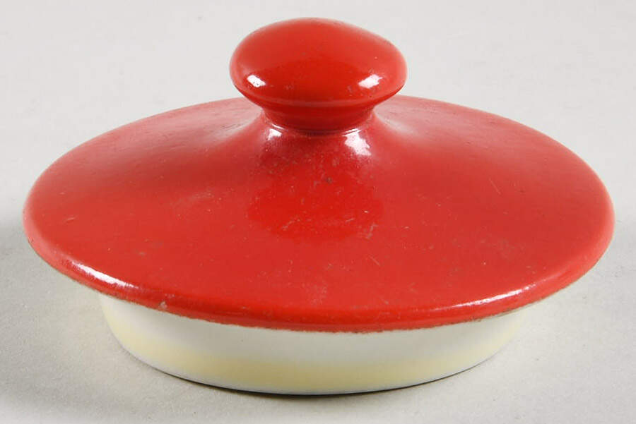Chinese Red Lid for New York Sugar Bowl by Hall-1