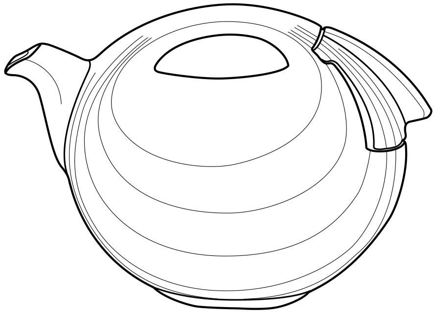 Chinese Red Rhythm Teapot & Lid by Hall-1