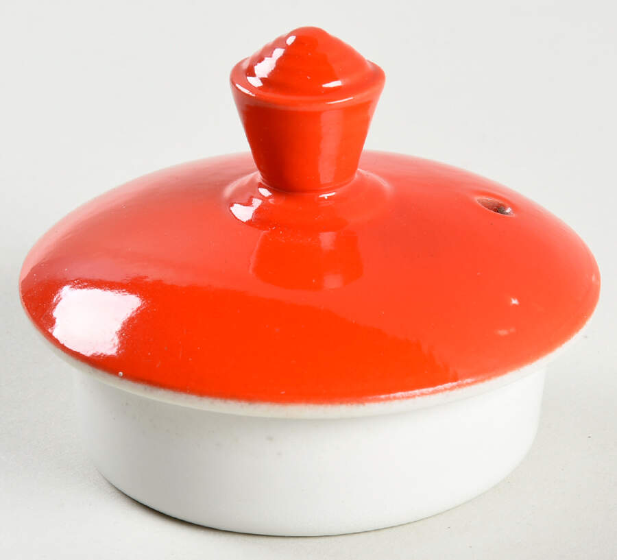 Chinese Red Lid for Cleveland Teapot by Hall-1