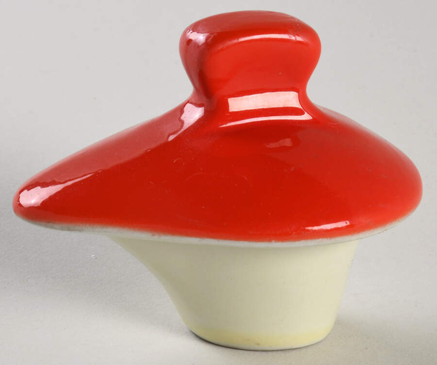 Chinese Red Lid for Five Band Carafe by Hall-1