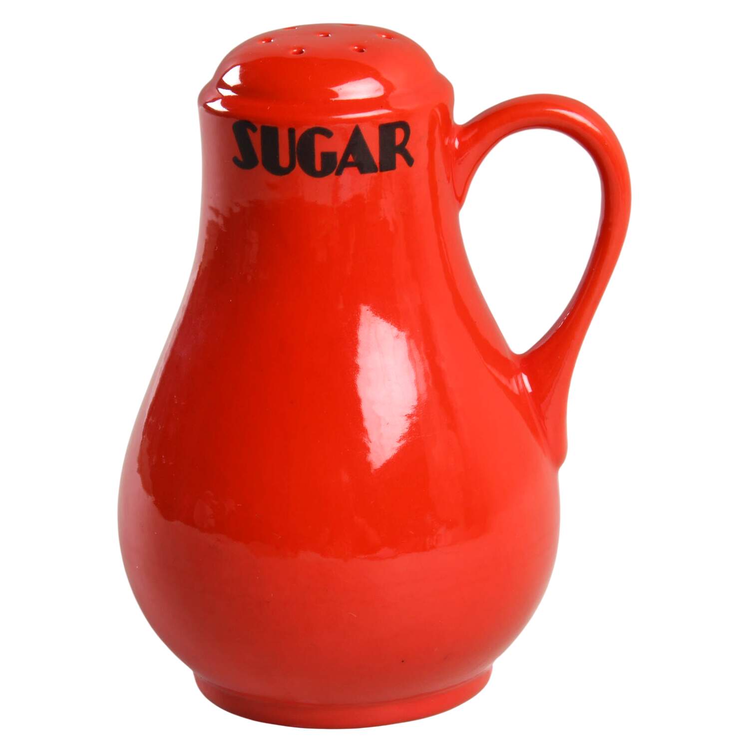 Chinese Red Sugar Shaker by Hall-1
