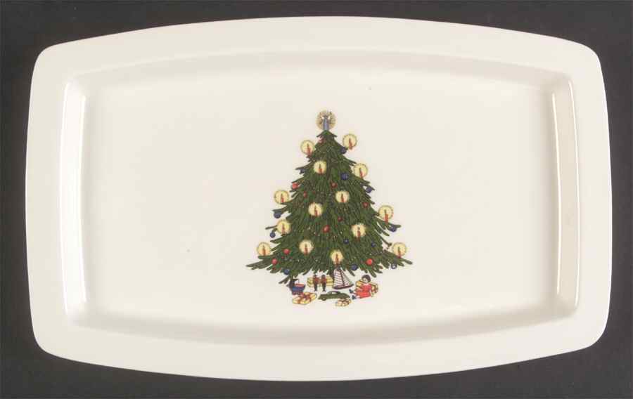 Christmas Tree & Holly 11" Sandwich Tray by Hall-1