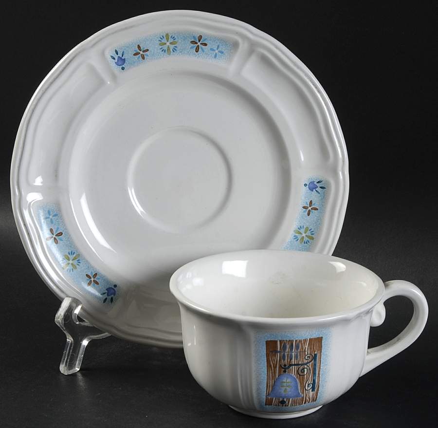 Concord Footed Cup & Saucer Set by Hall-1